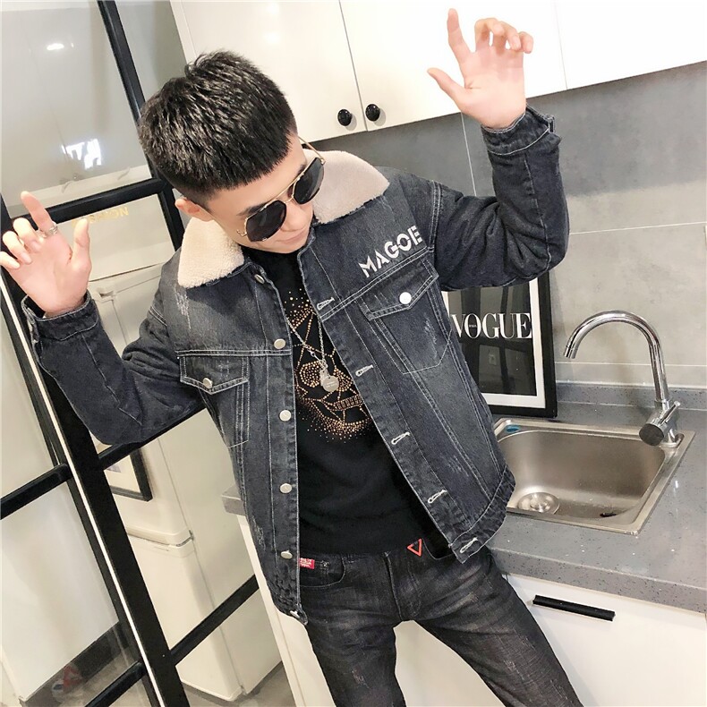 1可卸毛领刺绣牛仔衣加绒棉服社会小伙男棉衣外套C301B-NZ08,男装棉衣,电商C301B