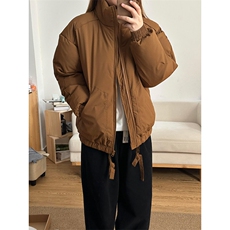 现货冬季美式休闲加厚雪山外套夹克立领纯色三防户外工装棉服，男装夹克，电商A486