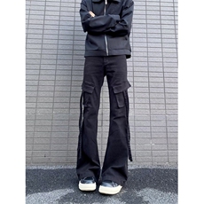 美式工装牛仔裤多袋街头潮牌宽松直筒微喇休闲长裤K71396-P45网图，男装牛仔裤，电商B245