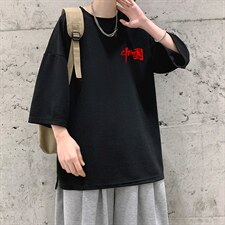 Q11276-P30春夏季七分袖t恤男大码五分袖男短袖中袖大皂风，男装T恤，电商A040