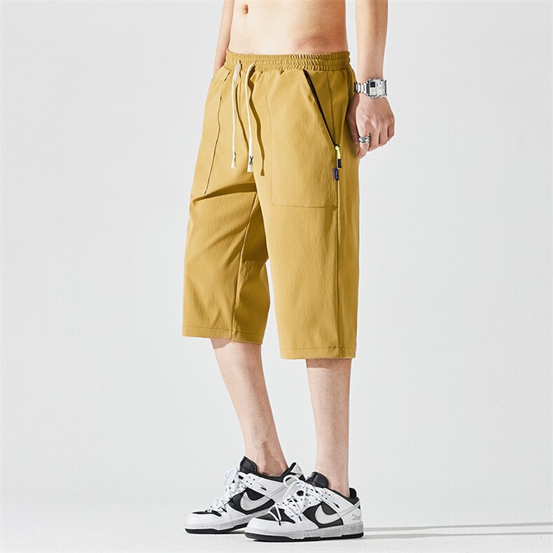 2025夏季新款男士七分裤时尚休闲马裤潮流男裤子KZ1095-P28，男装休闲裤，星座217-4