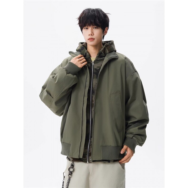 W10576-P60网图现货美式飞行夹克外套cleanfit高级感廓形棒球服,男装夹克,星座1608
