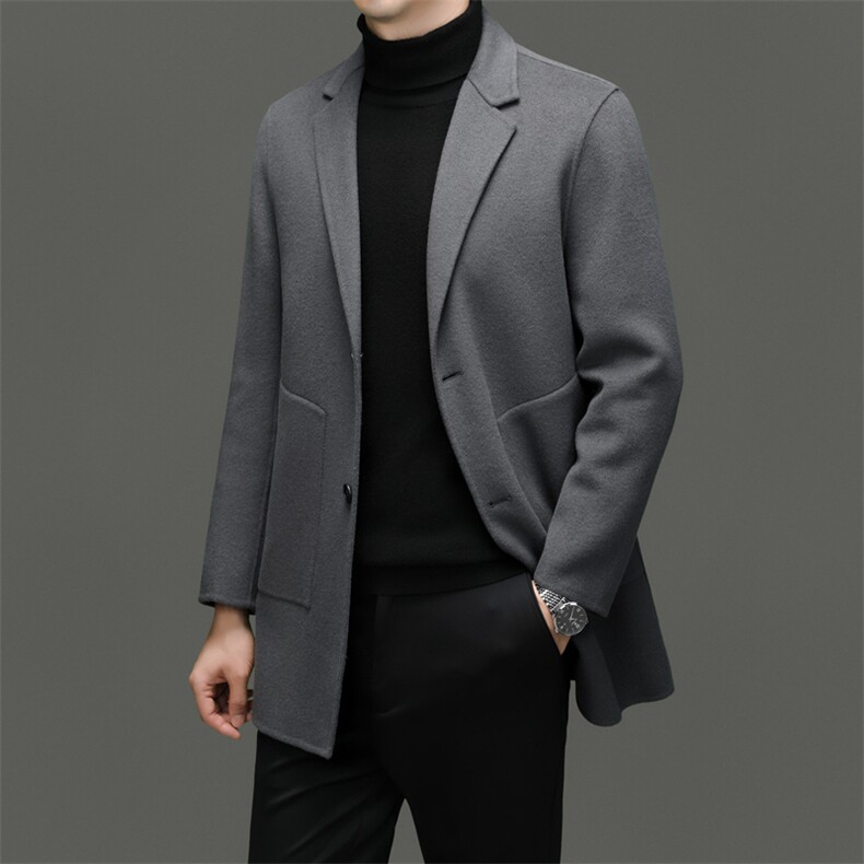 M6819-78钱塘2020-3商务休闲冬季厚款百搭中年男士毛呢外套P325,男装毛呢大衣,钱塘207-3