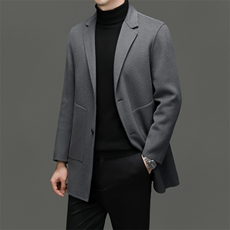 M6819-78钱塘2020-3商务休闲冬季厚款百搭中年男士毛呢外套P325，男装毛呢大衣，钱塘207-3