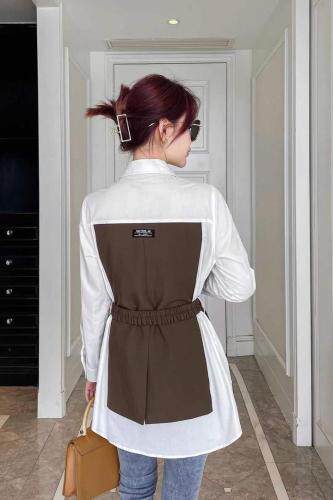 拼接衬衫，女装衬衫，田间晨露