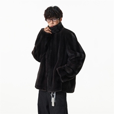 水貂毛保暖外套貂皮立领川刀外套秋冬软糯毛毛大衣My685，男装棉衣，星座903-1