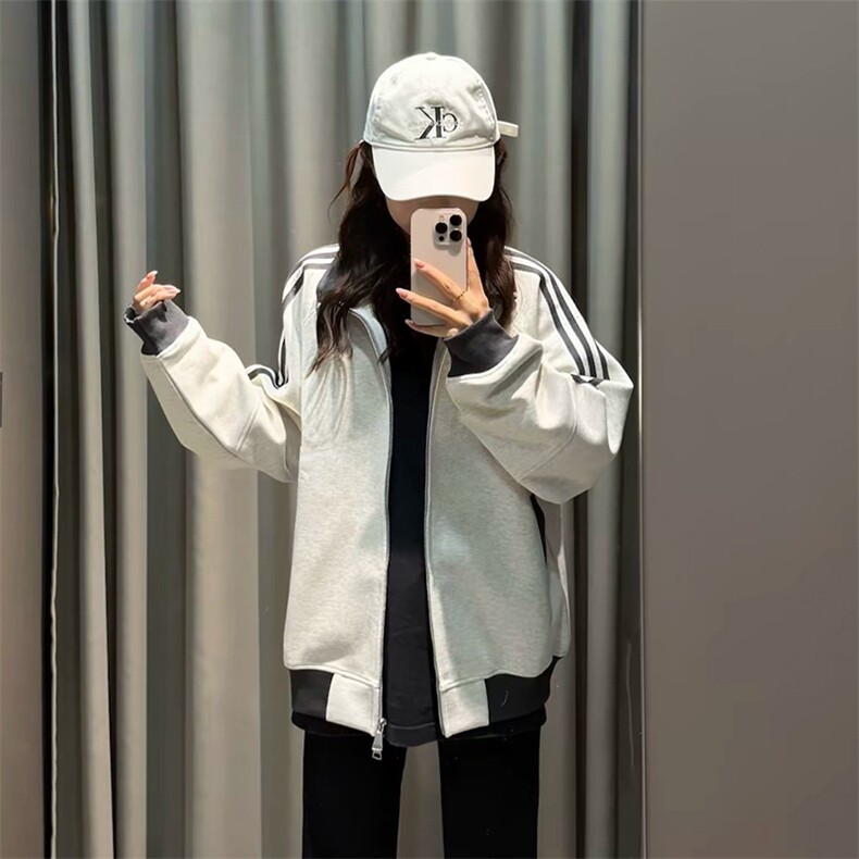 抖音得物高品质26春装美式高街重磅结构拼接织带立领卫衣外套CM42,女装短外套,电商A486