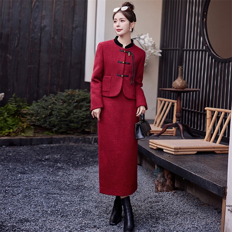 新中式小香风两件套裙女2025年春季新款气质优雅高端套装,商品下架区,芷墨服饰