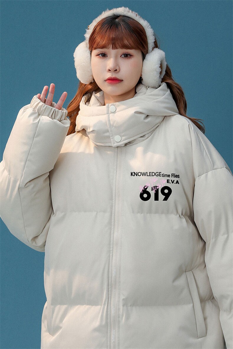 中性风22冬季潮流字母印花连帽面包服棉服宽松棉衣MY201P115控148,男装棉衣,A247A
