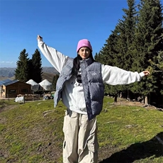 冬季美式复古马甲女宽松立领格子背心坎肩加绒加厚棉服潮，男装背心/马甲，星座1210-1