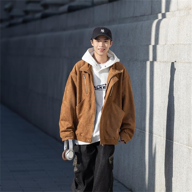 现货2025秋款复古麂皮绒夹克外套JK8087-P85,男装夹克,星座1209-2