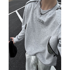 XZ1005-1-TTH0039CK-P60-设计感重磅垫肩金属拉链解构卫衣长袖，男装卫衣，星座1005-1