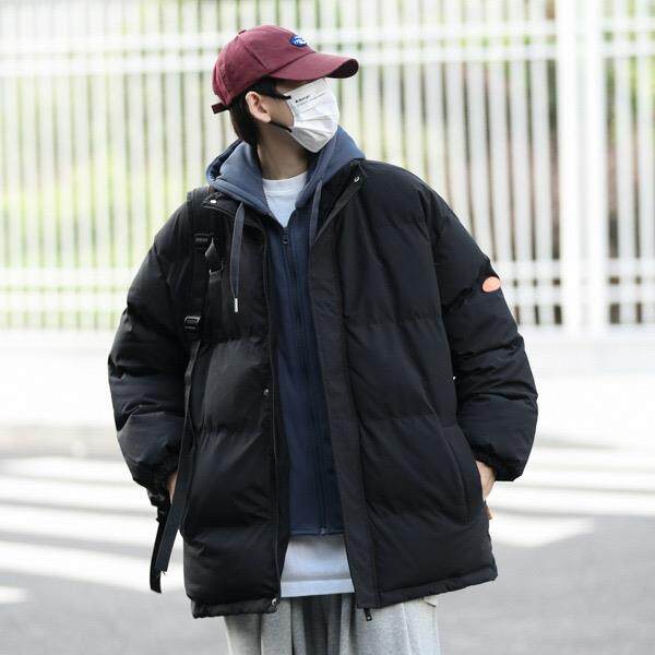 WT08假两件棉服男加厚保暖棉衣外套日系潮牌连帽棉袄,男装棉衣,星座308A-1（原309B-1）