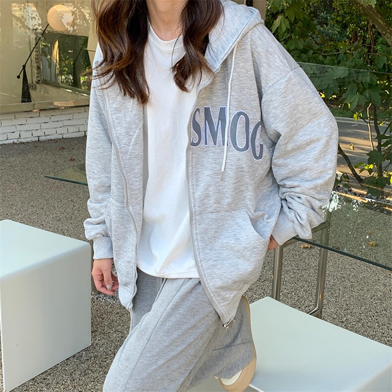320克加绒大码宽松立领拉链卫衣女长袖oversize外套女E637-P60,女装短外套,星座911-2(原星座613-2）