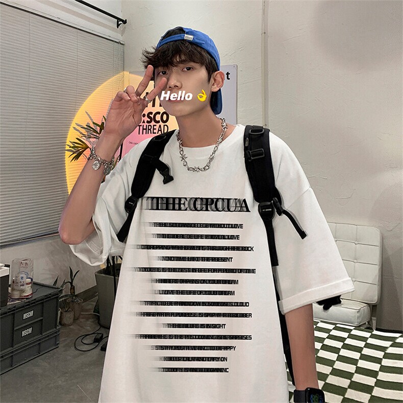 抖音得物二开现货供应220克夏装重磅美式高街宽松短袖t恤MT95,男装T恤,电商A486-1