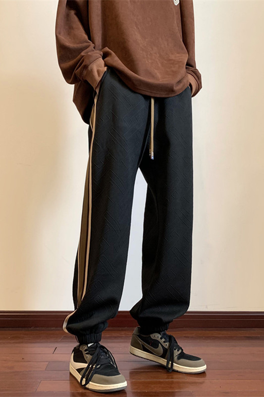 冬季加绒加厚织带花型束脚休闲裤M~5XLXZ604-KG52JR-P65控78,男装卫衣,星座604
