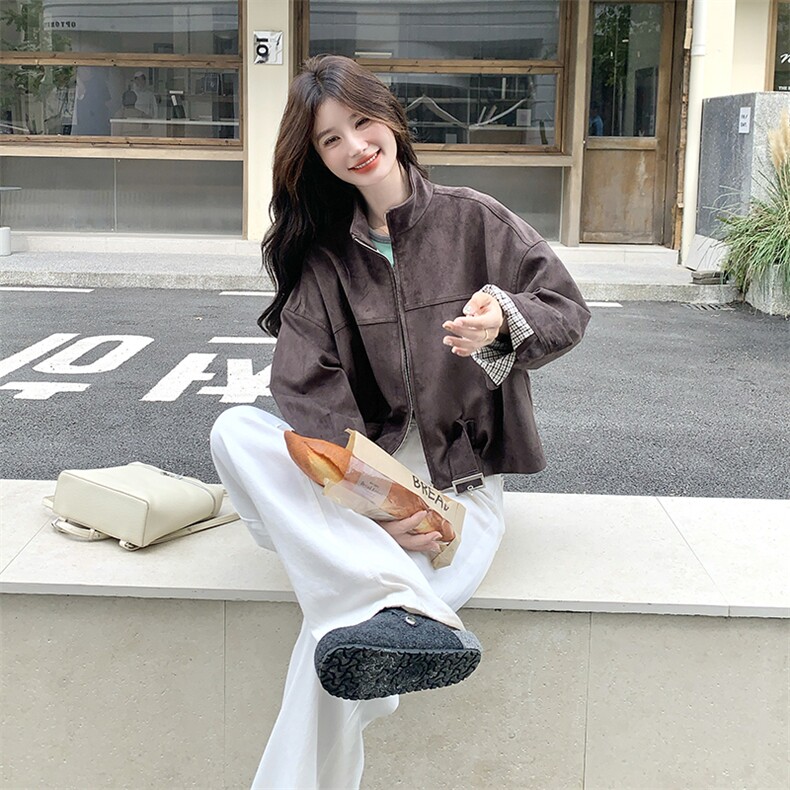 新款，麂皮绒外套2B113-2539-P165-K248,女装短外套,2B113