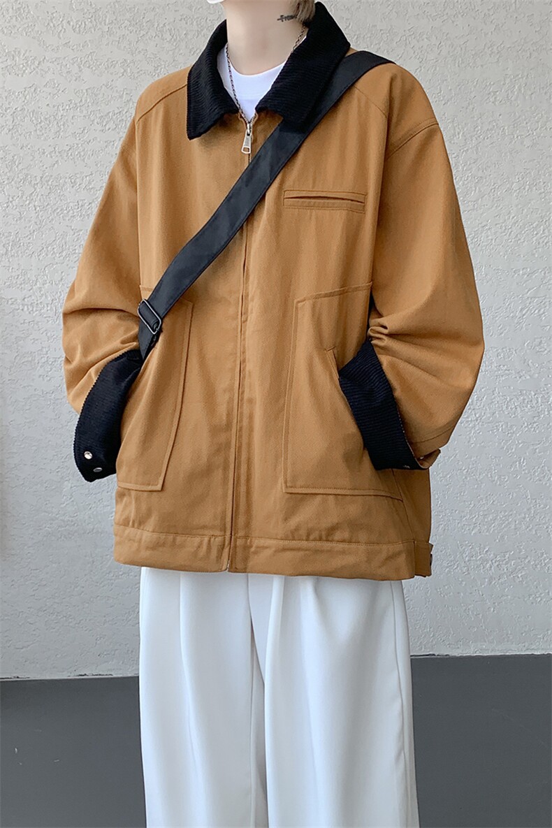 8XL-M明星同款工装猎装夹克哈灵顿外套男底特律衬衫秋季JK1325P88,男装夹克,电商D206-1
