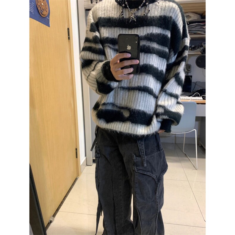 【有货】MY3010CC-特P46条纹毛衣男慵懒风情侣针织衫外套,男装针织衫/毛衣,星座1007（原301D）