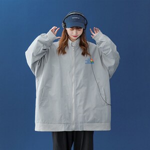 中性风2023秋季新款港风简约情侣韩版夹克外套G05p55控78