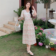 现货，新品法式碎花连衣裙B081-3091-P105-K158，女装连衣裙，浙宝276（原081）