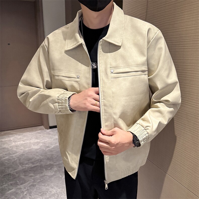 潮流皮衣外套男春秋季复古百搭拉链宽松机车服pu皮夹克潮JK2591,男装夹克,星座301B-1