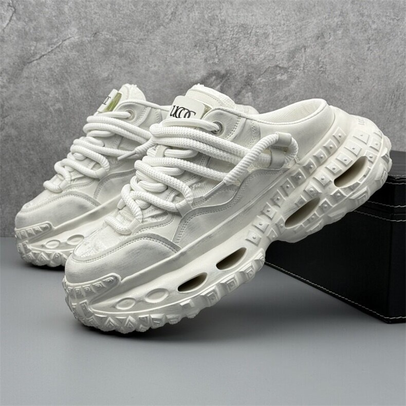 X5031-p265夏季新款一脚蹬外穿包头半拖鞋复古擦色半拖老爹鞋男,男鞋拖鞋,星座1407-3