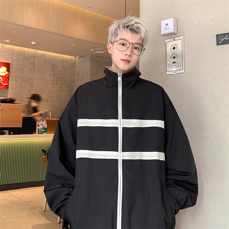 XZ213-JK8865-P98控128港风美式vibe潮牌宽松百搭刺绣双面穿夹克,男装夹克,星座213