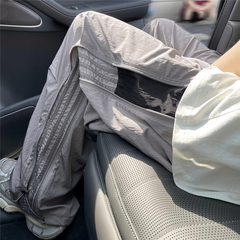 【现货】2侧拉链撞色伞兵裤多巴胺休闲裤尼龙速干裤K754-P65控89,男装休闲裤,星座502