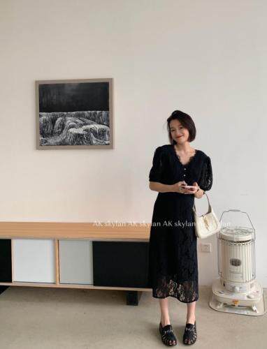 夏季蕾丝连衣裙，女装连衣裙，AKSKYLAN(6F)