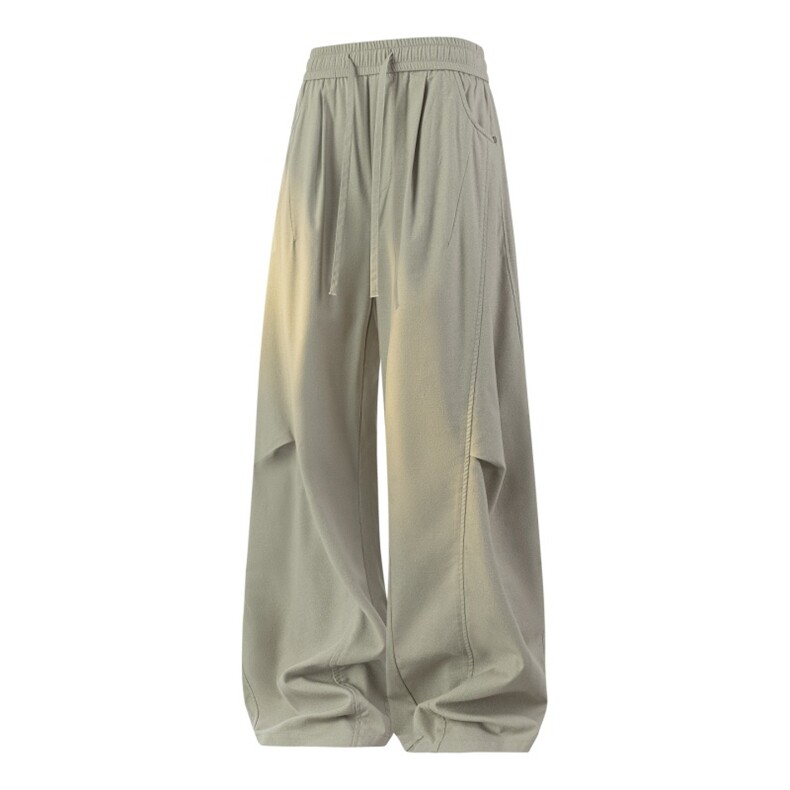 高品质鱼骨纹休闲亚麻棉裤新款宽松直筒裤A436-26011-P5085，男装棉裤，电商A436