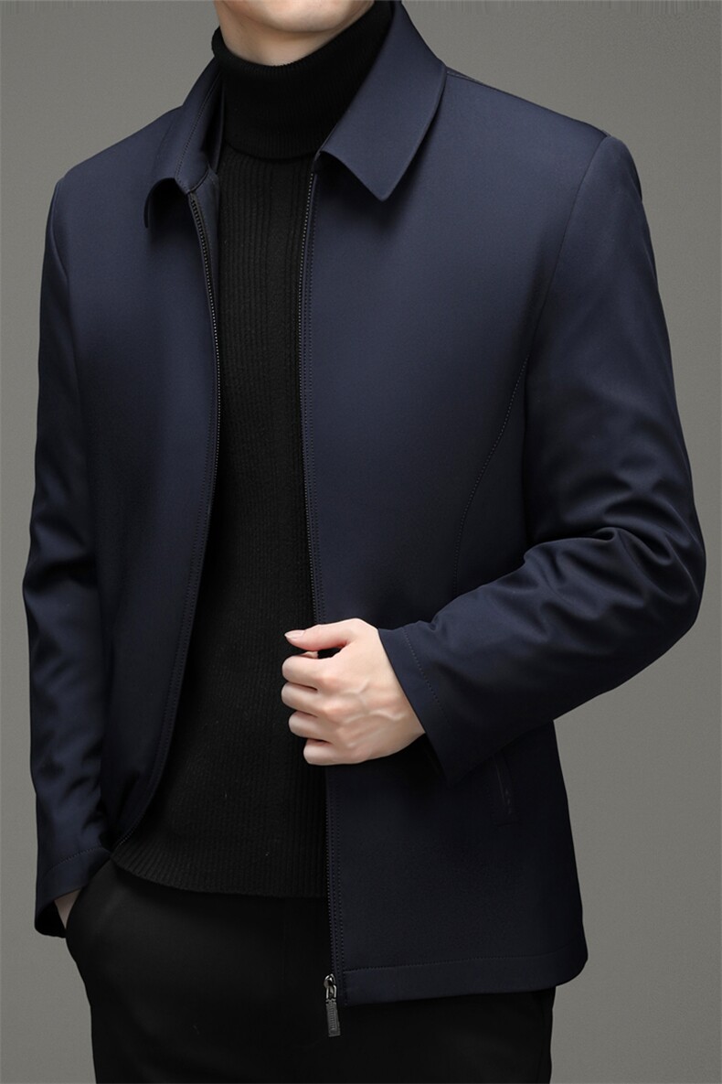 棉衣冬季新款商务休闲中长款翻领风衣男宽松潮流棉服HB2132-P195,男装棉衣,电商B212（原钱塘6029）