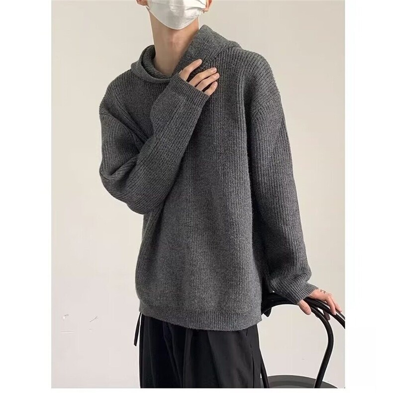 【有货】DMY17-P50连帽针织衫男韩休闲宽松毛线衣套头纯色毛衣,男装针织衫/毛衣,星座603-2