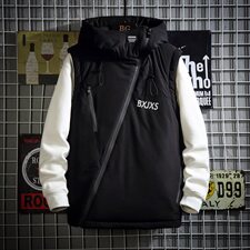 网格机能拉链连帽棉马甲男冬季百搭青年马夹A090-MJ20P75限98，男装背心/马甲，电商A089-1