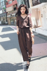 纯色潮流街头韩版百搭休闲时尚显瘦修身清纯甜美2021年夏季连体裤，女装套装/套裙，梦懿尔