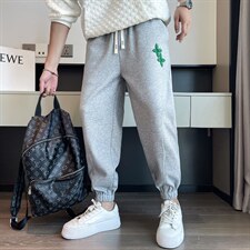 2022品质货克罗心贴标男士300克复合面全棉束脚宽松卫裤B226-602，男装休闲裤，电商A210