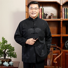 汉服老年人唐装爸爸秋冬爷爷外套夹克2024风男装YDC6003-P110，男装夹克，星座1105-3