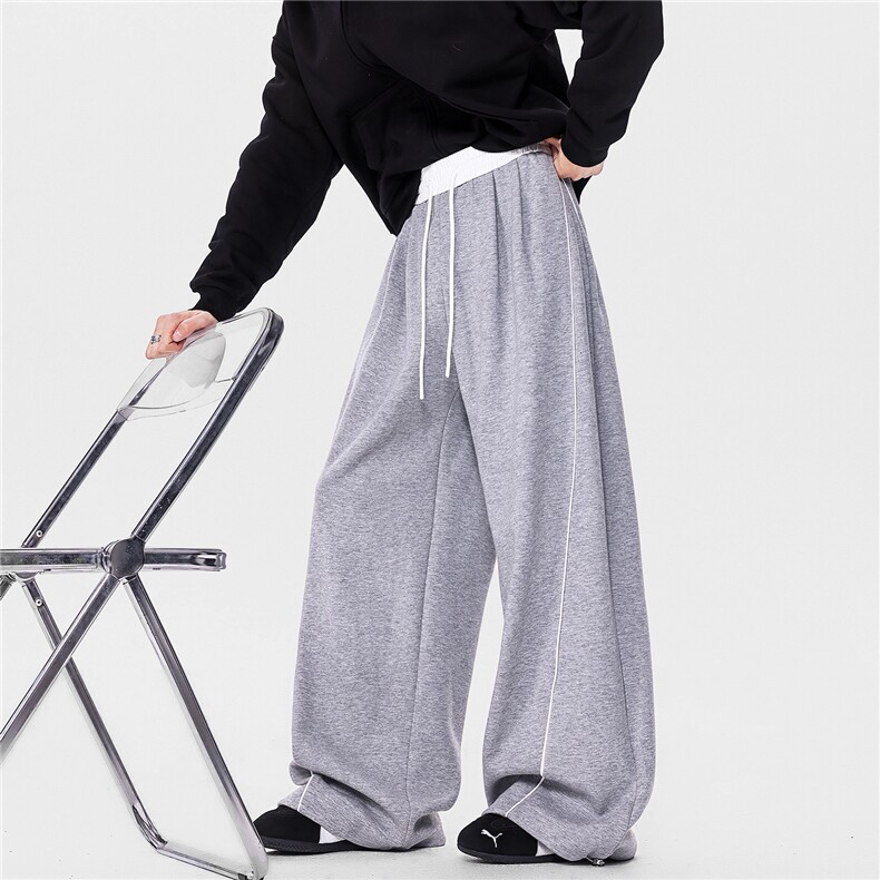 6XL-M蓝色宽松显瘦百搭运动裤男阔腿拖地裤裤子K9186-P45，女装休闲裤，电商D206-1