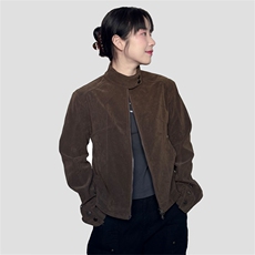 美式复古百搭新款棕色麂皮立领夹克双拉链春季短外套女网图JK3005，男装夹克，星座302B