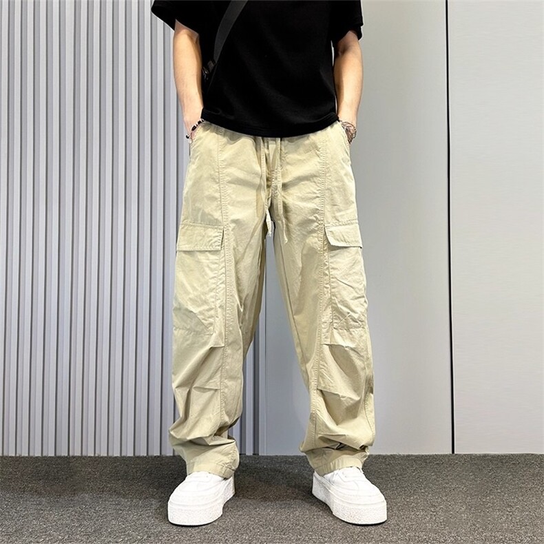 潮牌美式高街痞帅工装裤男士2025夏季新款潮流大口袋设计感阔腿裤,男装工装外套,星座506A
