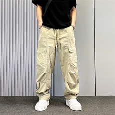 潮牌美式高街痞帅工装裤男士2025夏季新款潮流大口袋设计感阔腿裤，男装工装外套，星座506A