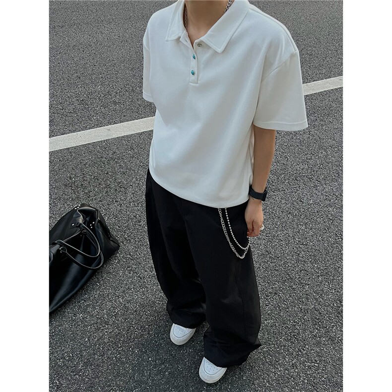 夏装新款绿松石扣子翻领重磅短袖T恤夏季男装半袖POLO衫S426特28,男装Polo衫,电商A233-1