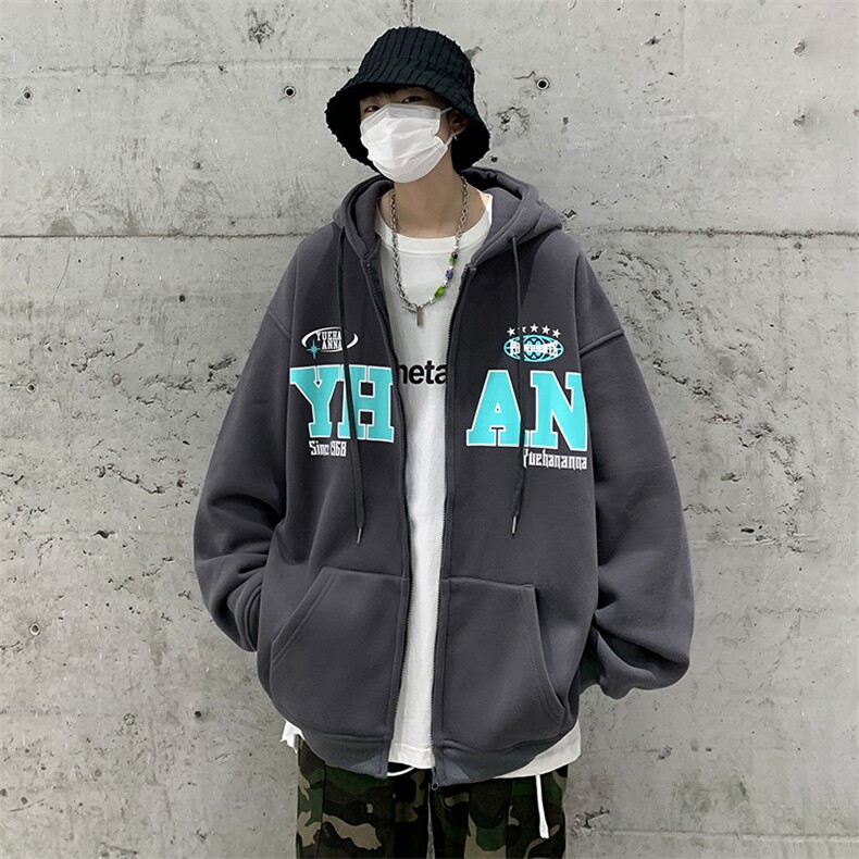 抖音供货、复合重磅360克现货开衫卫衣宽松D223A-KS2302-特P45,男装卫衣,电商019-1