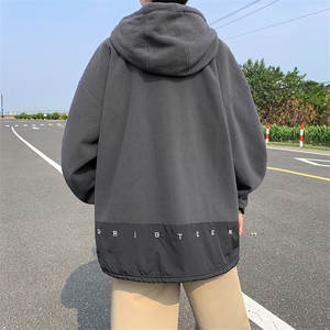 8XL-M大码摇粒绒卫衣套头连帽半拉链宽松美式复古外套WY9103/P68图片