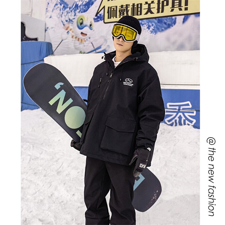 冬款连帽防泼水户外单板双板登山滑雪服加棉加厚棉服外套M33-P145,男装棉衣,电商A001-1