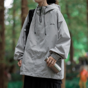 A890-P53 日系复古潮牌宽松连帽夹克外套秋季户外防水冲锋衣男图片