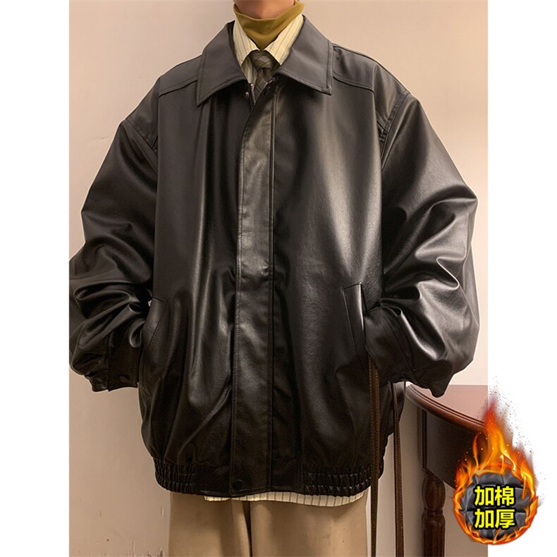 夹棉加厚冬装pu皮衣宽松夹克冬季男女棉衣外套PM7811-P82【特价】,男装夹克,电商A007