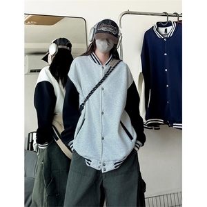 抖音得物高品质重磅全棉二开 360克立领棒球服开衫卫衣外套 CM12图片