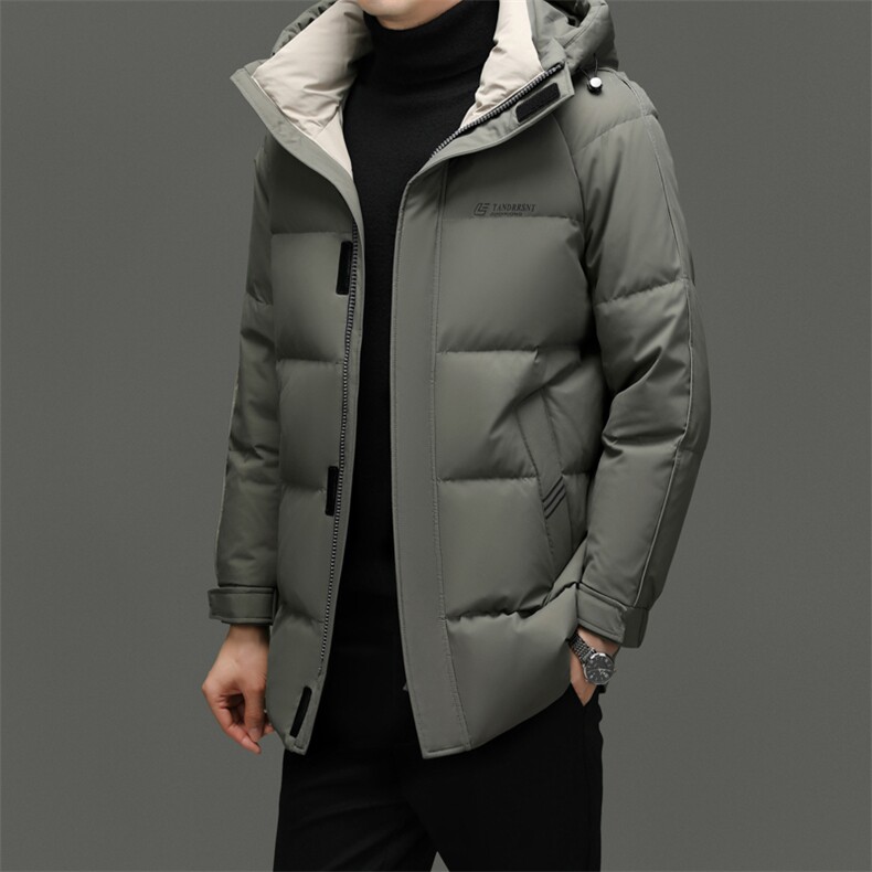 男装羽绒服YR2255继续2025冬现货中长款一手长鹅绒151g，男装羽绒服，钱塘207-1