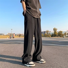 K120-P32韩系条纹休闲裤女新款薄款宽松直筒阔腿裤，男装休闲裤，电商B323A